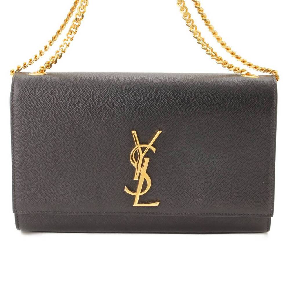 Saint Laurent Kate Leather Chain Shoulder Bag Black